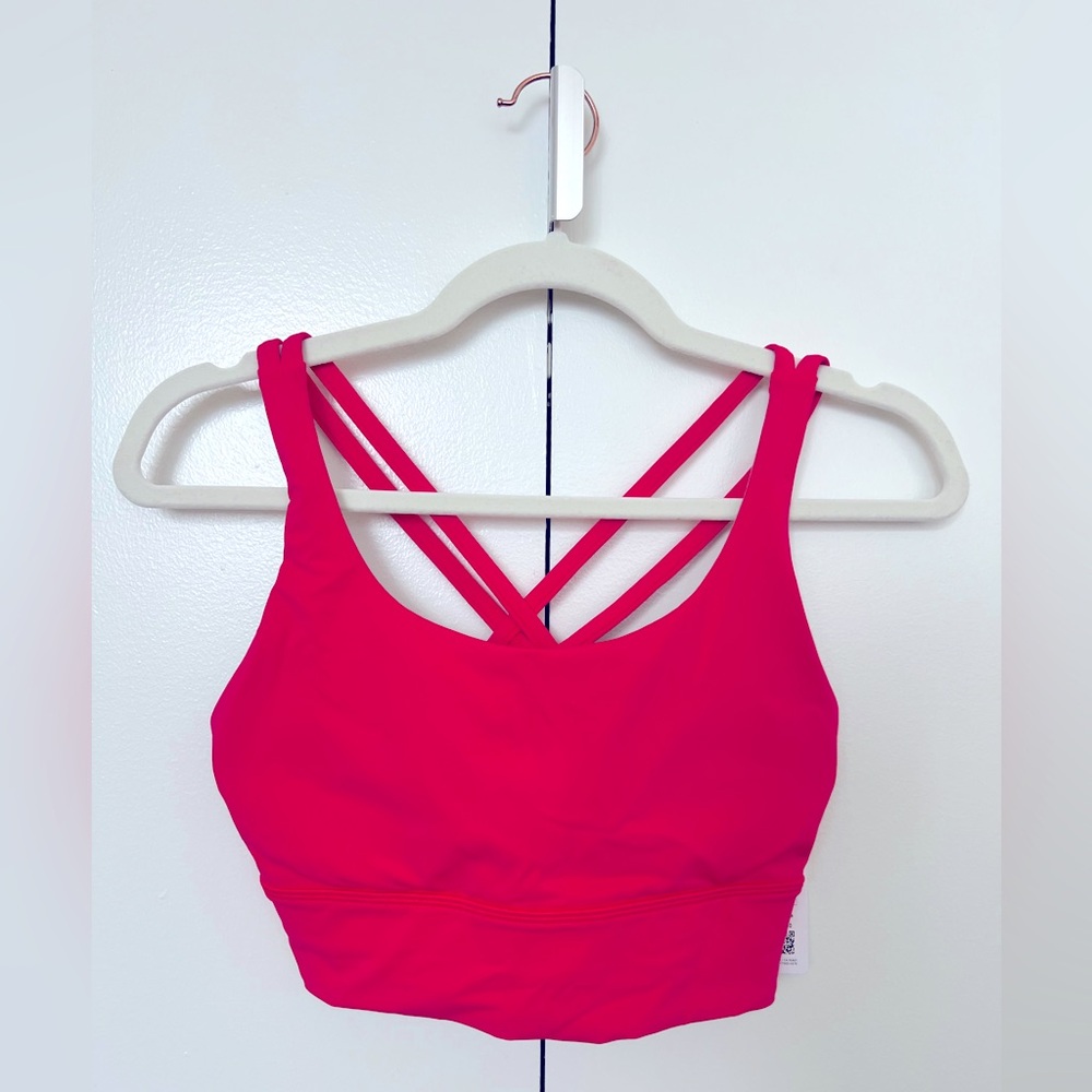 Lululemon Coral Energy Longline Sports Bra with Crisscross Straps - size 8